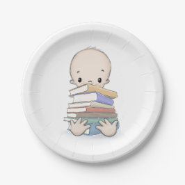 Prato De Papel Bebê com Chá de Livros