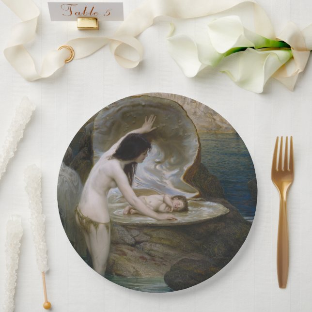 Prato De Papel Bebê d'água encontrado em Seashell por Bikini Nymp (Casamento)