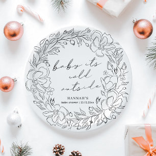 Prato De Papel Bebê Elegante É frio fora da linha do Chá de inver