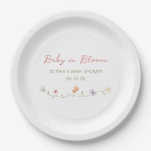 Bebê em Flor Watercolor Floral Elegante Simples