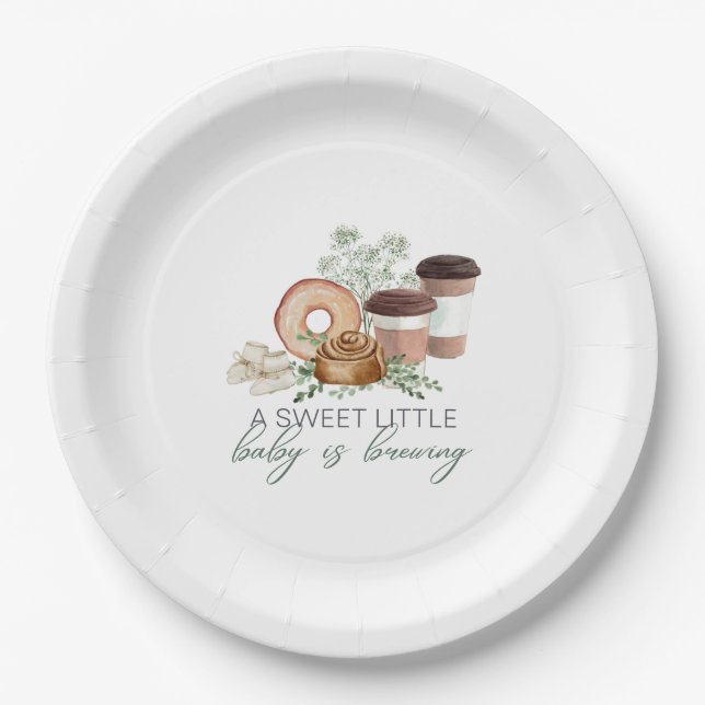 Prato De Papel Bebê está se preparando (Frente)