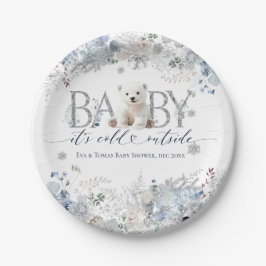 Prato De Papel Bebê frio fora Floral e Bear Baby Boy Chá