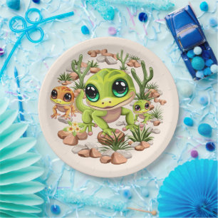 Prato De Papel Bebê Geckos Personagens de desenho animados