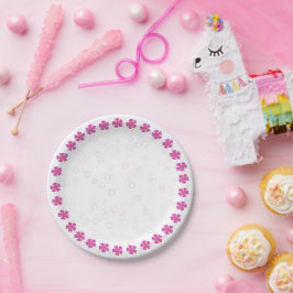 Prato De Papel Bebê Menina Rosa
