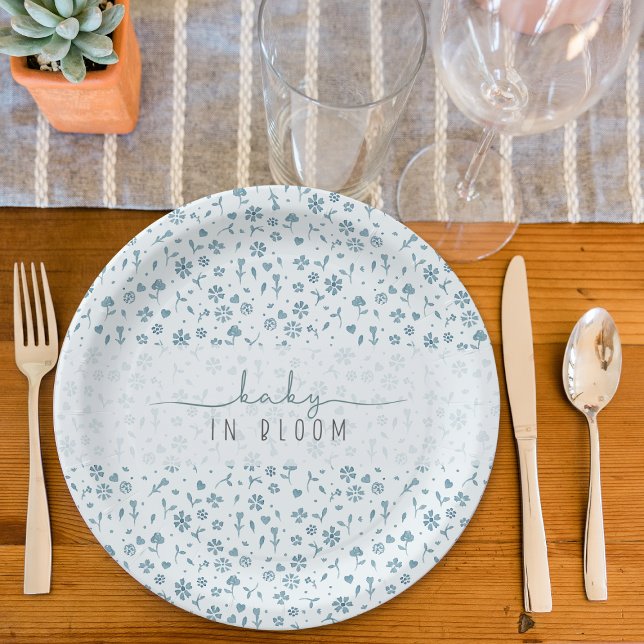 Prato De Papel Bebê no Bloom Boy chá de fraldas (Criador carregado)