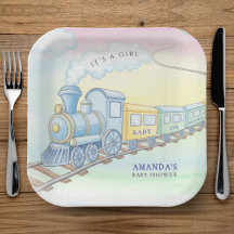 Bebê no Conselho Chá de fraldas do comboio de aqua