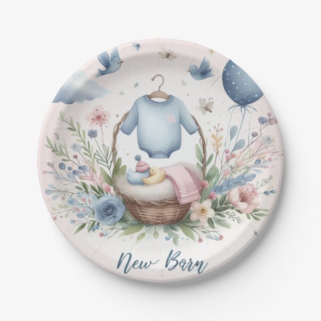 Prato De Papel Bebê recém-nascido (Frente)