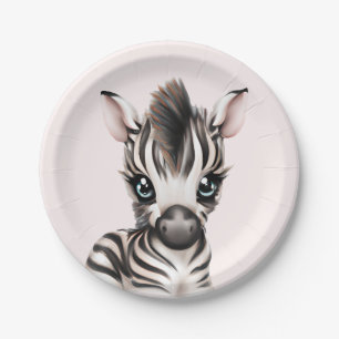Prato De Papel Bebê Zebra Adorável
