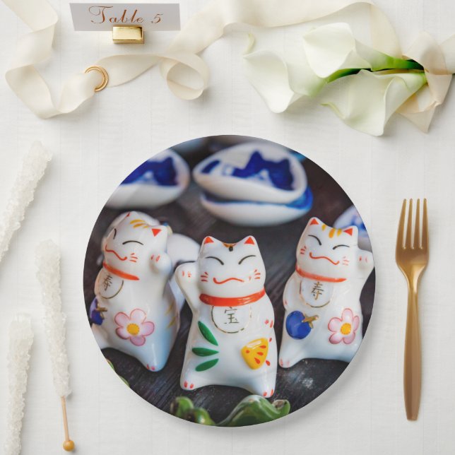 Prato De Papel Beckoning - figurinos de gatos (Casamento)