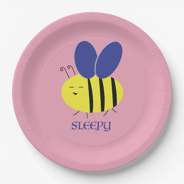 Prato De Papel Bee Sleepy (Frente)
