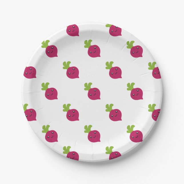 Prato De Papel Beet Kawaii Cute (Frente)
