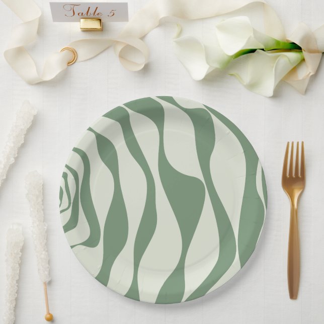 Prato De Papel Bei e Fluxo 4 em Verde (Casamento)