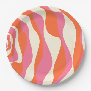 Prato De Papel Bei e Fluxo 4 - Rosa, Laranja e Creme