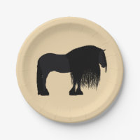 Beige Moderno da Ilustração Equina Frísia