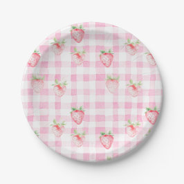 Prato De Papel Beija-Amoreira-de-Aroma-Rosa-Gingham Brithday