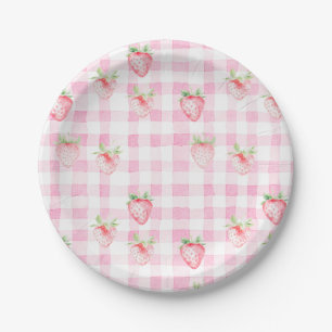 Prato De Papel Beija-Amoreira-de-Aroma-Rosa-Gingham Brithday