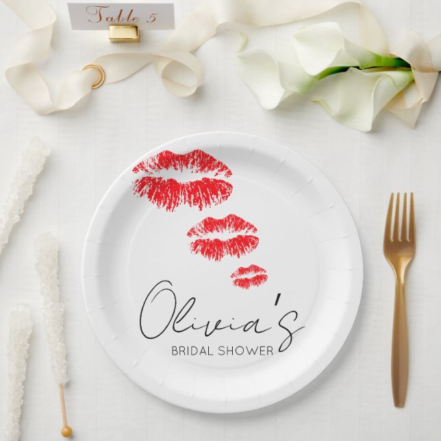 Prato De Papel Beije o chá de panela de despedida (Casamento)