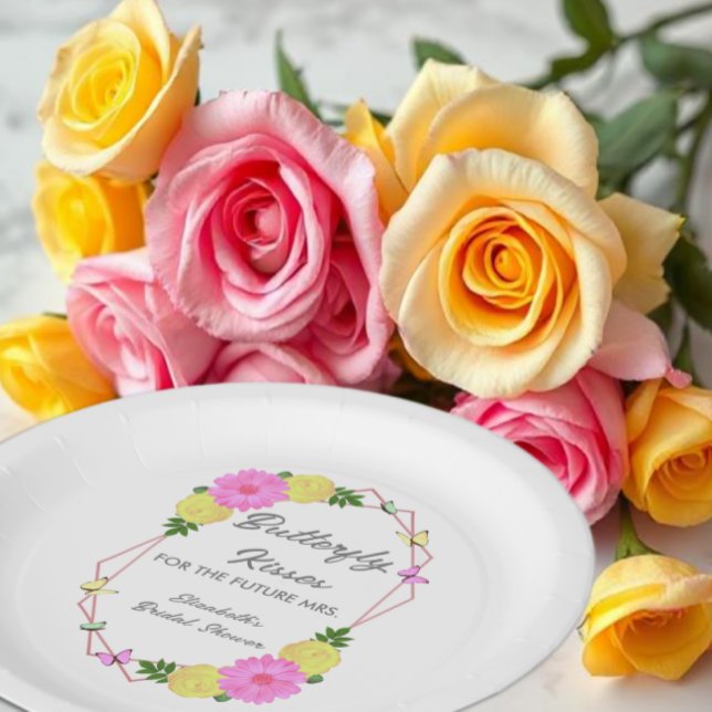 Prato De Papel Beijos de Borboleta Para o Futuro Casamento da Sra (Criador carregado)