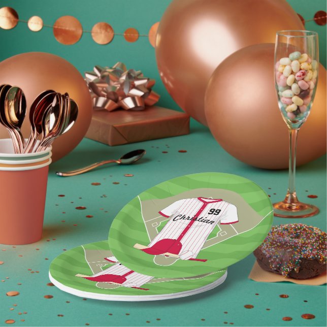 Prato De Papel Beisebol Personalizado Bonito (Múltiplo)