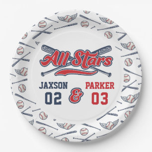 Prato De Papel Beisebol Vintage All Star Joint Birthday