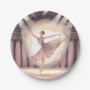 Prato De Papel Bela Bailarina Arte de Dança de Ballet Aquarela