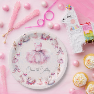 Prato De Papel Bela Ballerina Personalizada Aniversário