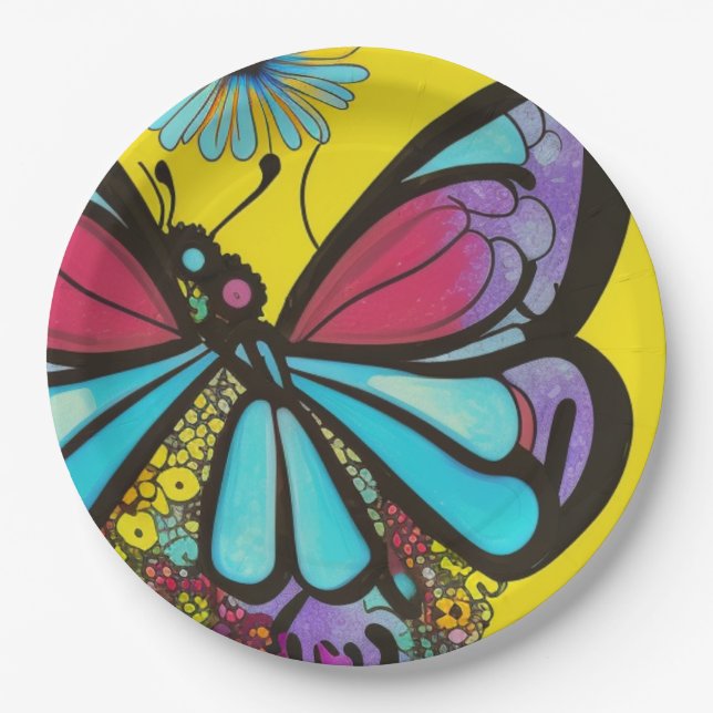 Prato De Papel Bela Borboleta (Frente)