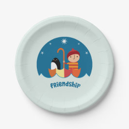 Prato De Papel Bela Pré-Escola K Perdida E Encontrada Amizade