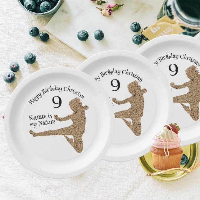 Prato De Papel Belas Artes Marciais Japão Silhouette Karate Boy A (Criador carregado)