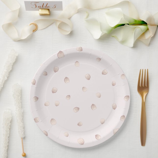 Prato De Papel belas pétalas cor-de-rosa espalhadas (Casamento)