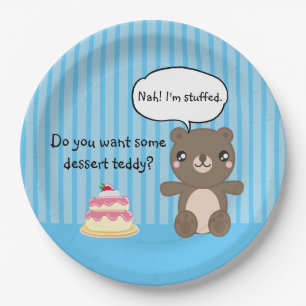 Prato De Papel Belo Urso De Teddy Crianças Engraçadas Piadas