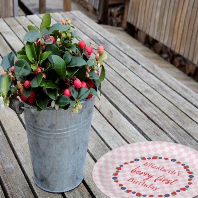 Prato De Papel Berry First Birthday (Criador carregado)