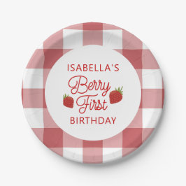 Prato De Papel Berry First Birthday Paper Plate