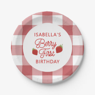 Prato De Papel Berry First Birthday Paper Plate