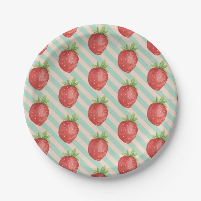 Prato De Papel Berry First Birthday Plates (Frente)