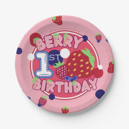 Prato De Papel Berry First Birthday Plates