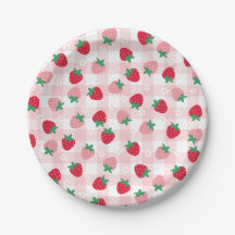 Berry First Birthday Strawberry Party Plates