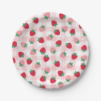 Prato De Papel Berry First Birthday Strawberry Party Plates