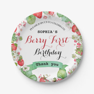 Prato De Papel Berry Lovely First Birthday