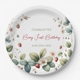 Prato De Papel Berry Personalizado Primeiro Aniversário