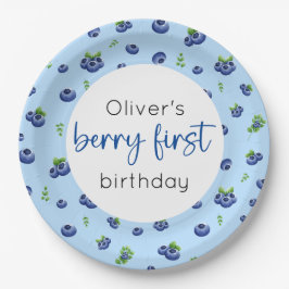 Prato De Papel Berry primeiro aniversario de mirtilo Primeiro
