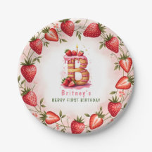 Berry primeiro aniversario Plate - Letra B Cake De