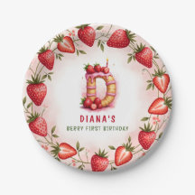 Berry primeiro aniversario Plate - Letra D Cake De