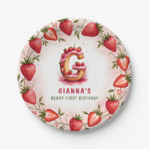 Berry primeiro aniversario Plate - Letra G Cake De