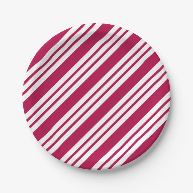 Prato De Papel Berry Red Christmas Paper Plates (Frente)