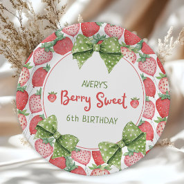 Prato De Papel Berry Sweet 6th Birthday Strawberry Party 