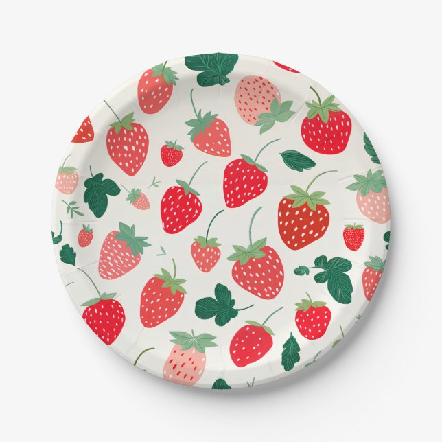 Prato De Papel Berry Sweet Birthday Convite (Frente)