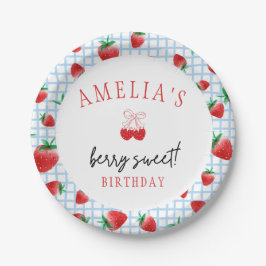 Prato De Papel Berry Sweet Primeiro Aniversário