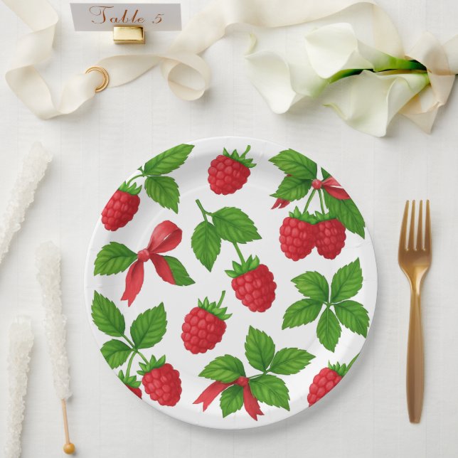 Prato De Papel Berry Sweet Raspberry Paper Plate (Casamento)