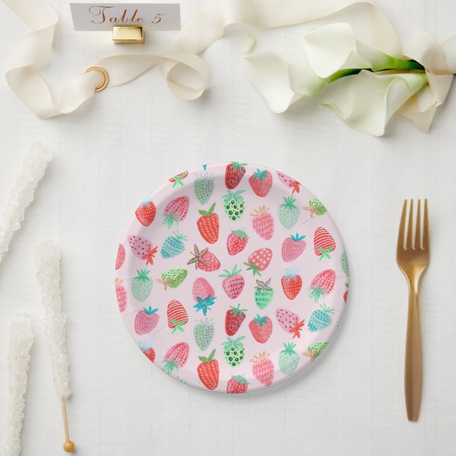 Prato De Papel Berry Sweet Strawberry (Casamento)